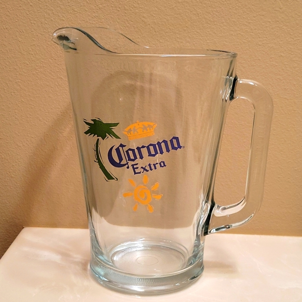 Corona glass pitcher